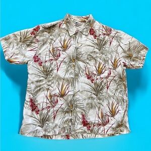 Structure birds of paradise Hawaiian Shirt Mens L Tropical Cruise Vacation